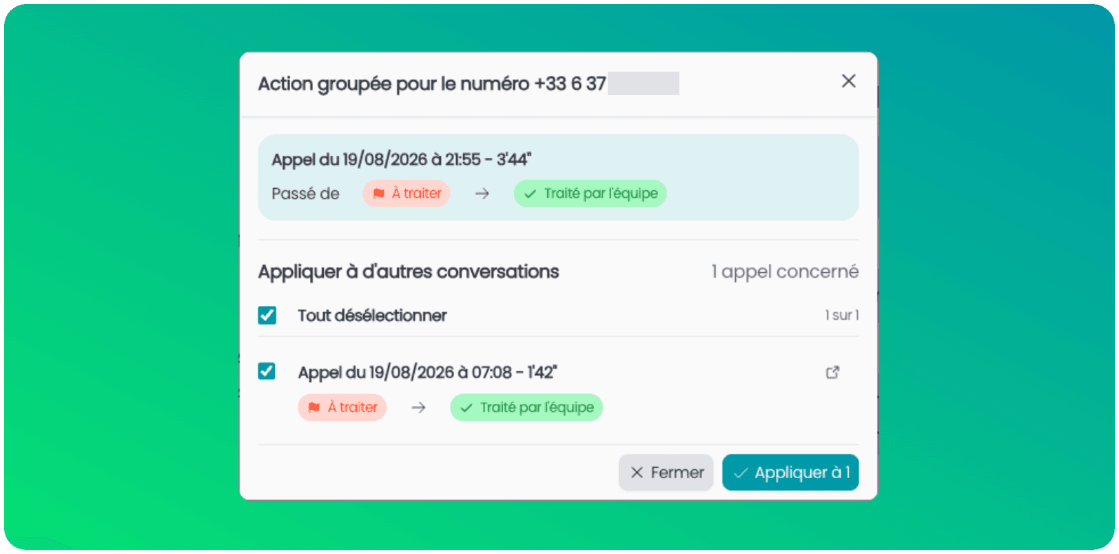 🔗 Azione raggruppata: gestisci più chiamate dello stesso cliente in un clic